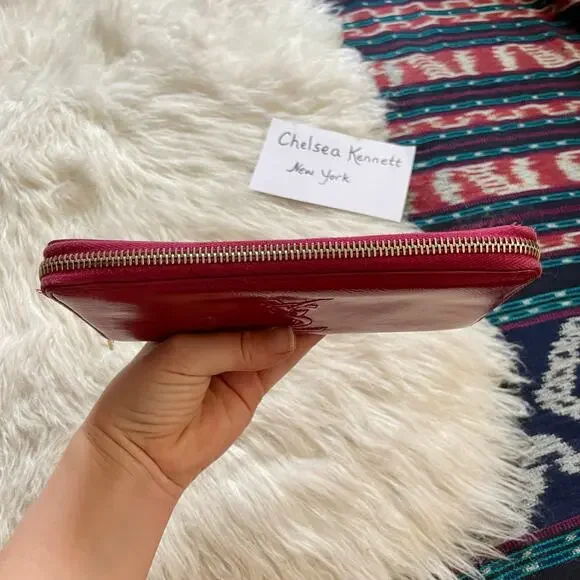 Saint Laurent Wallet YSL Yves Barbie Pink Patent Zip Around Continental Clutch - Picture 6 of 15